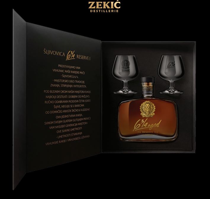 Zekic Sljivovica 6 3/4 Geschenkverpackung 0,7l + 2 Gläser