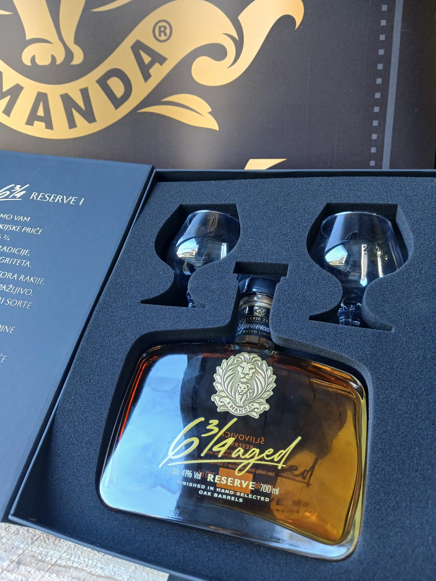 Zekic Sljivovica 6 3/4 Geschenkverpackung 0,7l + 2 Gläser