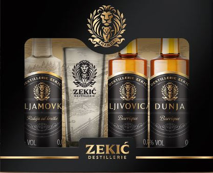 Zekic Destillerie - Zekic Geschenkbox Birne + Sljivo + Quitte  0,05l